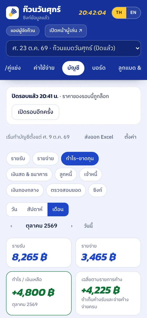 หน้าบัญชี งบกำไรขาดทุน